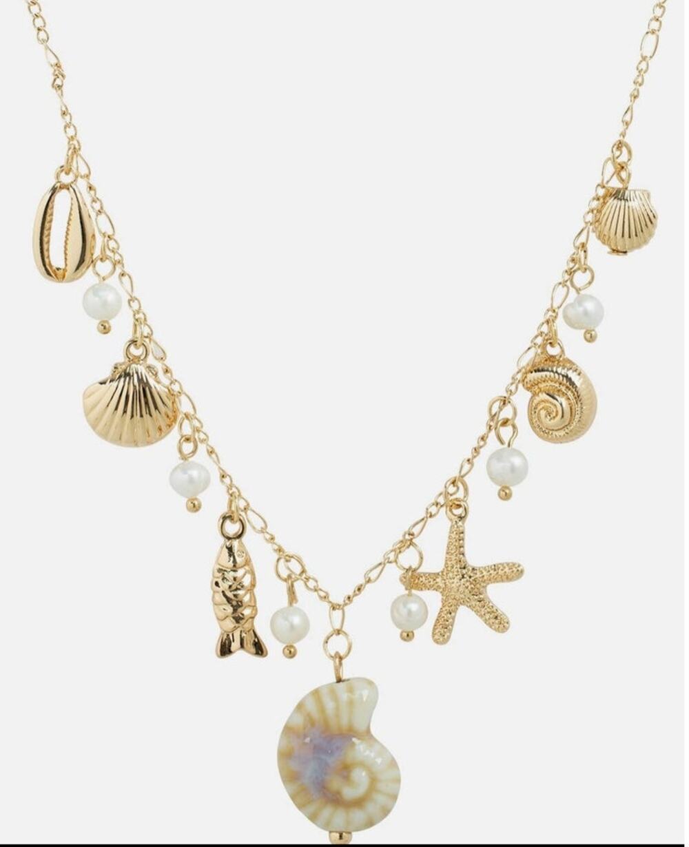 Beach Mermaid Treasure Ceramic Charm Necklace